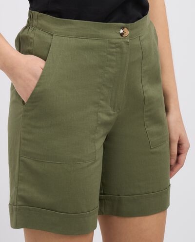 Shorts in misto lino donna detail 2