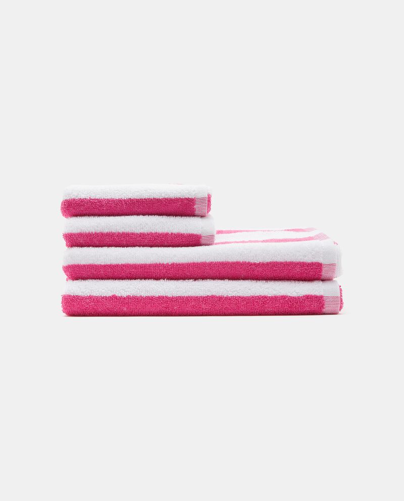 Set di 4 asciugamani a righe in puro cotone single tile 0 