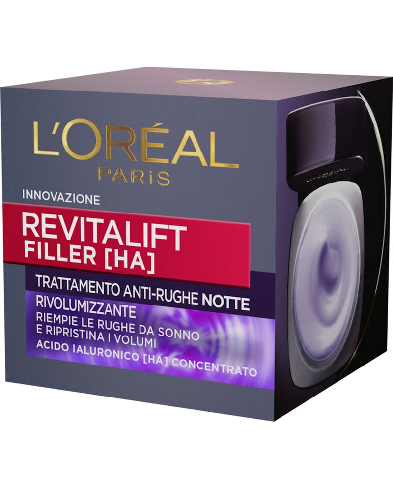 L'Oréal Paris Crema Viso Notte Revitalift Filler, Azione Antirughe Rivolumizzante con Acido Ialuronico Concentrato, 50 ml. single tile 2 