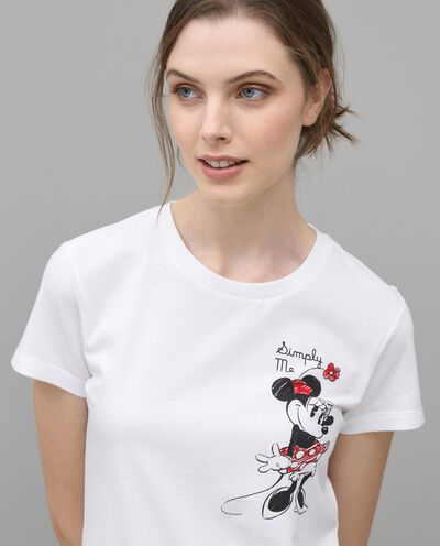 T-shirt con stampa Minnie in puro cotone donna detail 2