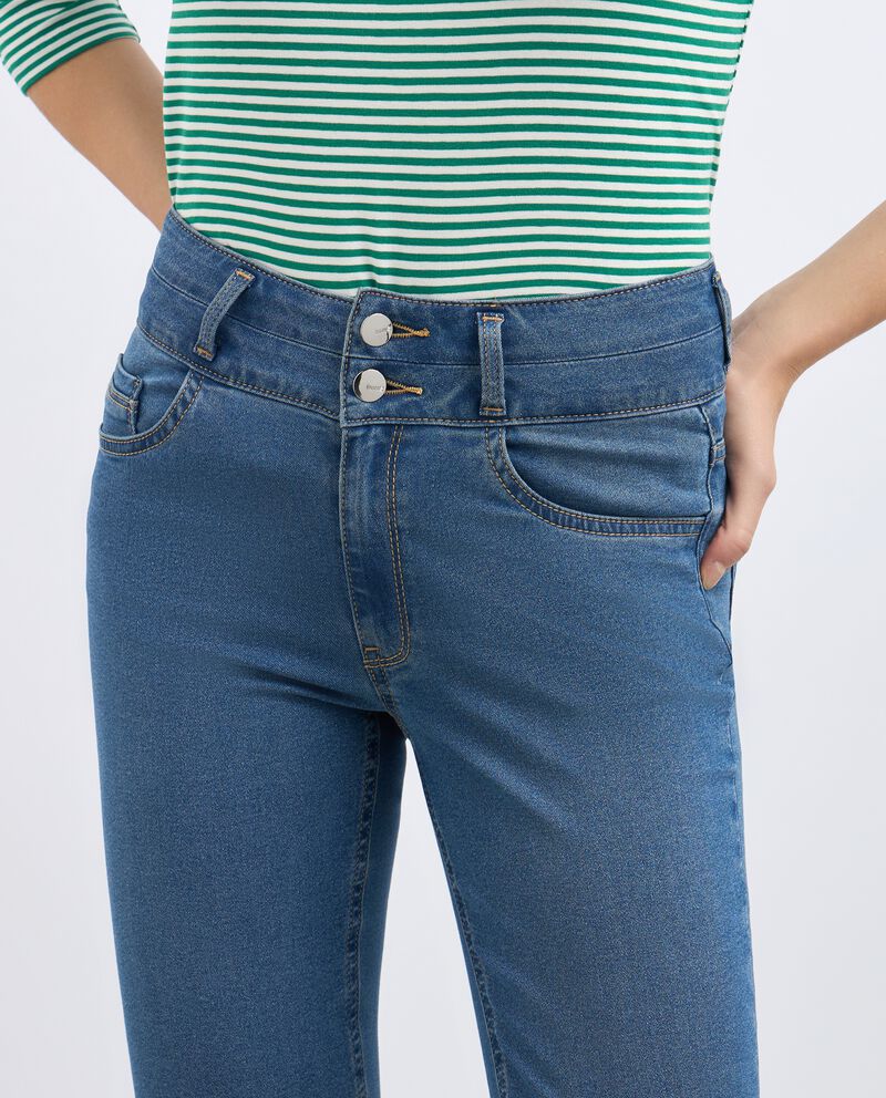 Jeans slim fit cropped donna single tile 2 cotone