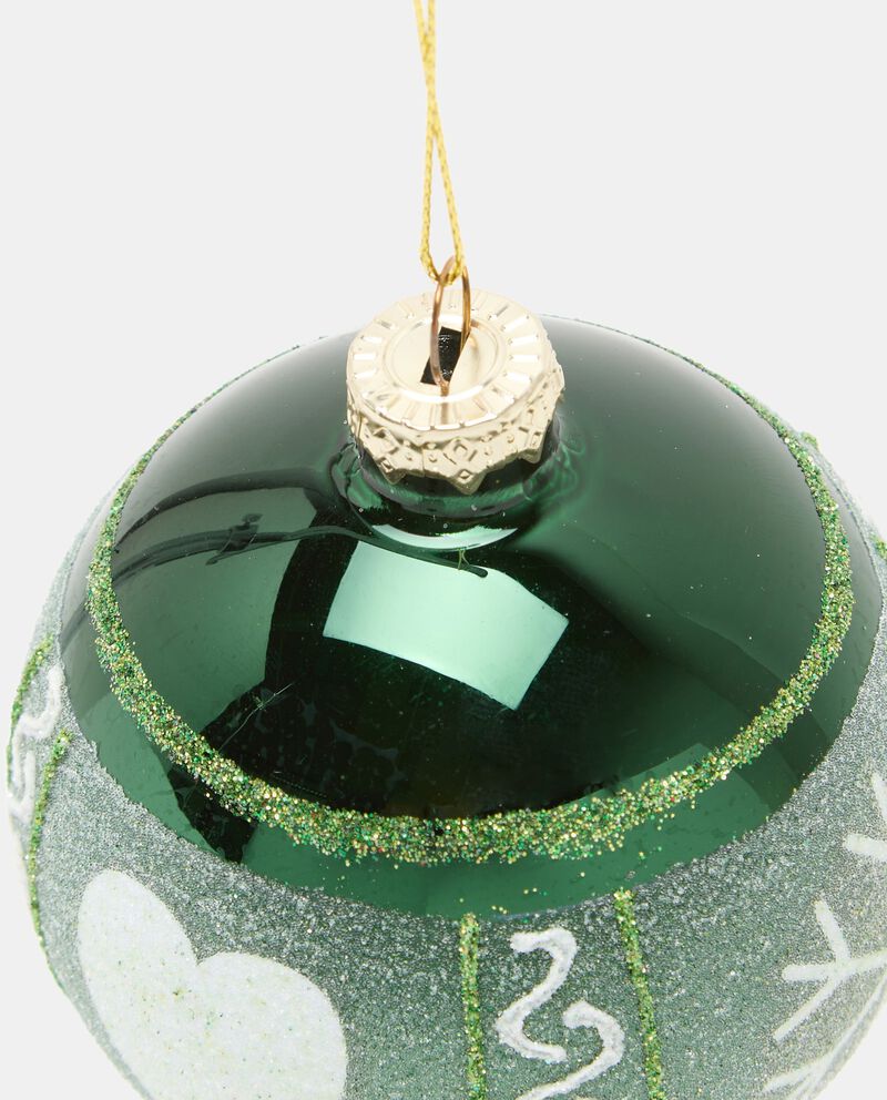 Pallina di Natale in vetro con motivo glitter single tile 1 