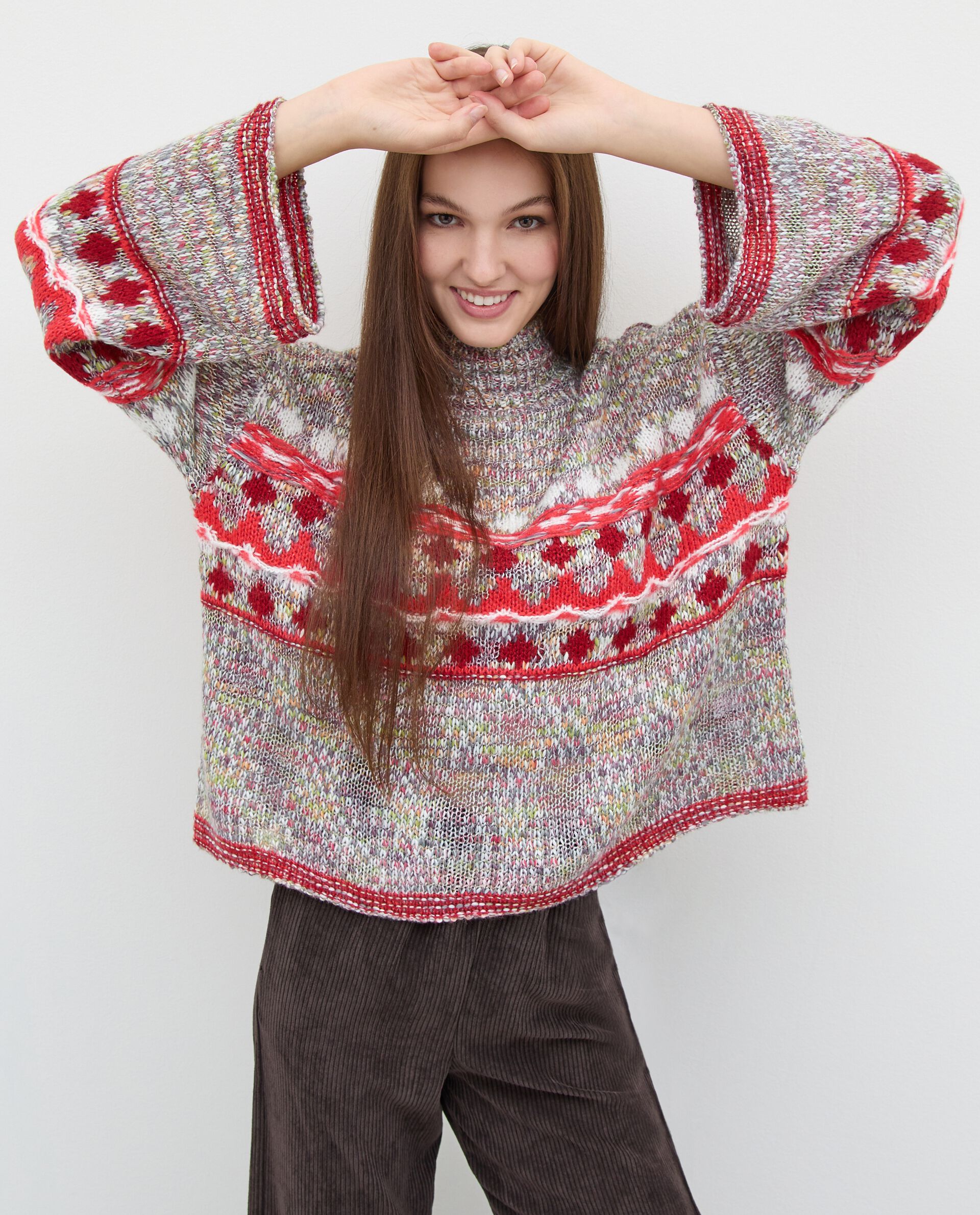 Maglione oversize in tricot misto lana donna