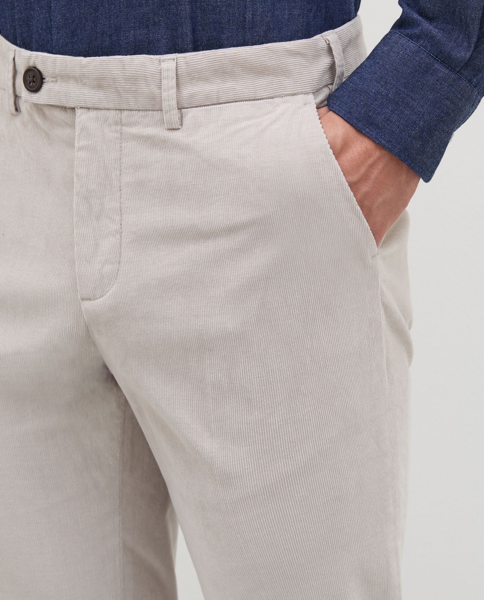 Pantaloni chino in velluto di cotone stretch uomo Rumford