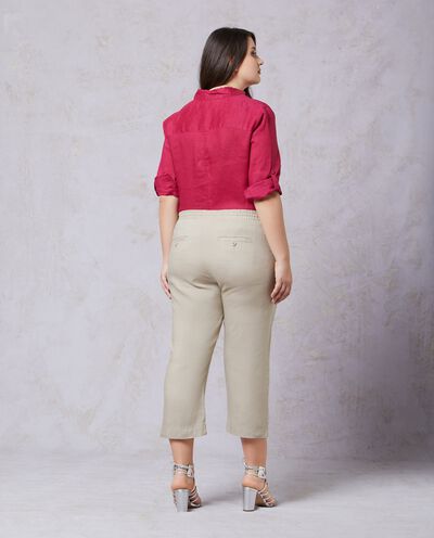 Pantaloni crop in puro lino Curvy donna detail 1