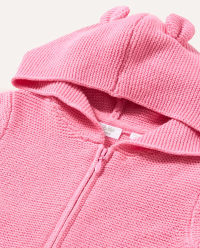 Cardigan con cappuccio in puro cotone neonata detail 1