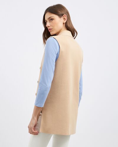 Gilet lungo in tricot di misto cotone donna detail 1