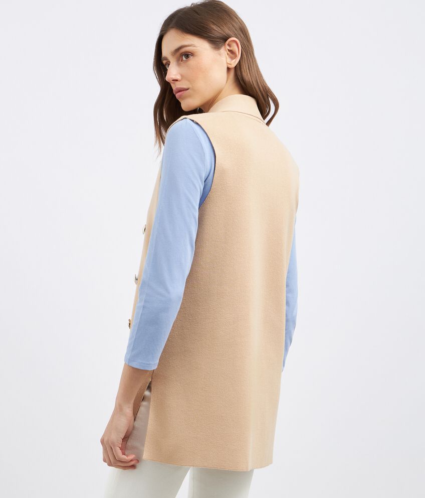 Gilet lungo in tricot di misto cotone donna double 2 cotone