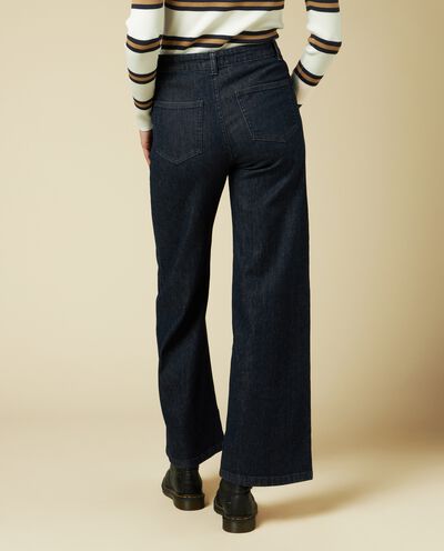 Jeans wide leg in cotone elasticizzato donna detail 1