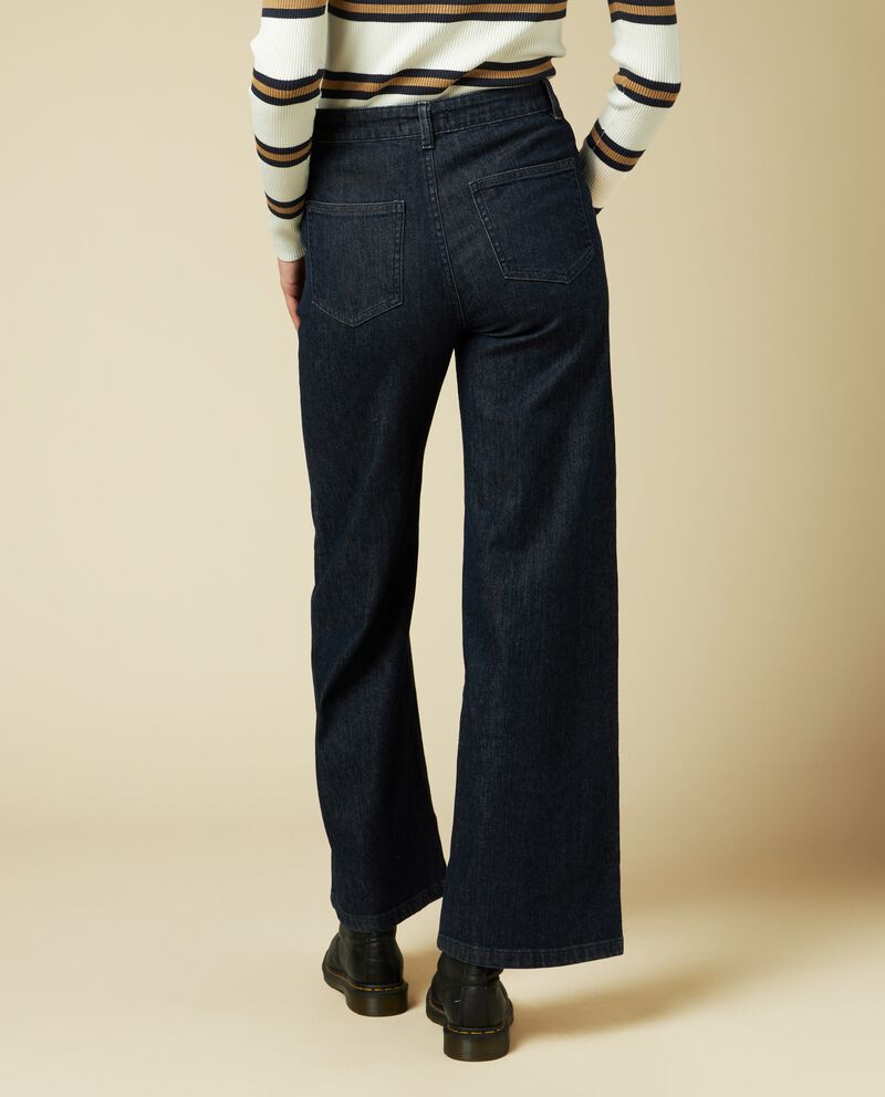 Jeans wide leg in cotone elasticizzato donna single tile 1 