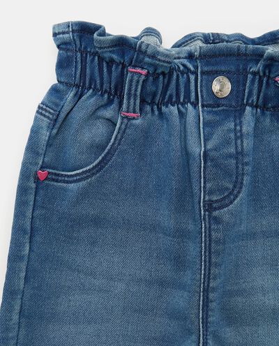 Jeans con vita paperbag in misto cotone neonata detail 1