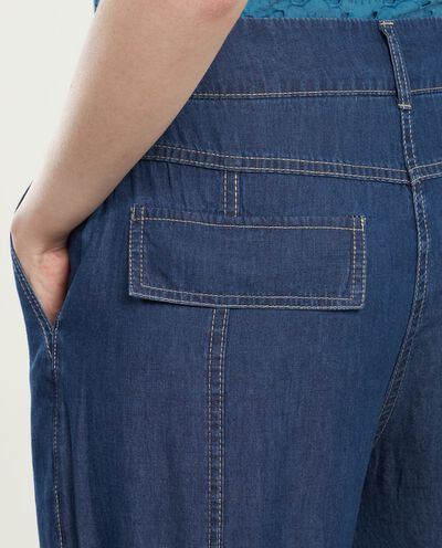 Jeans in puro cotone wide leg donna detail 2