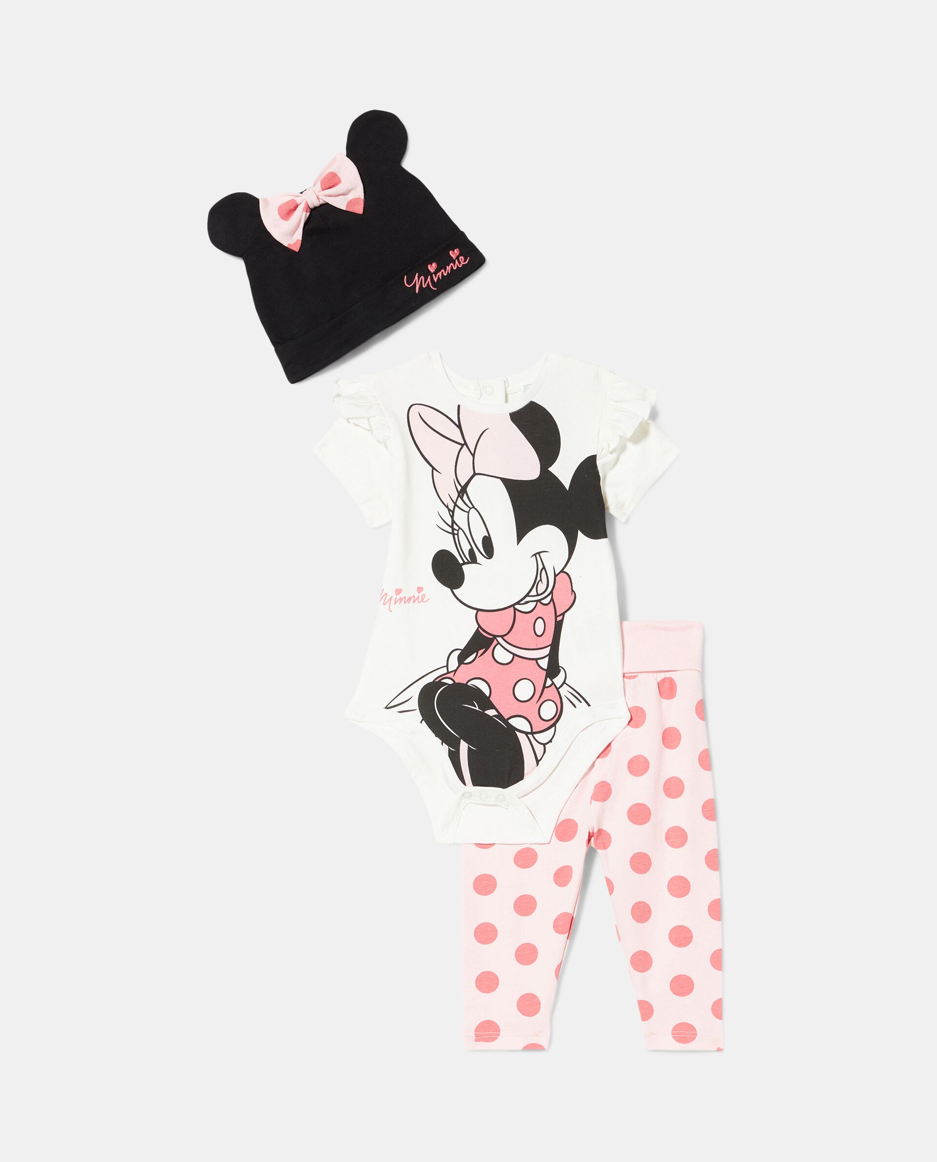 Set body, leggings e cappello Minnie neonata