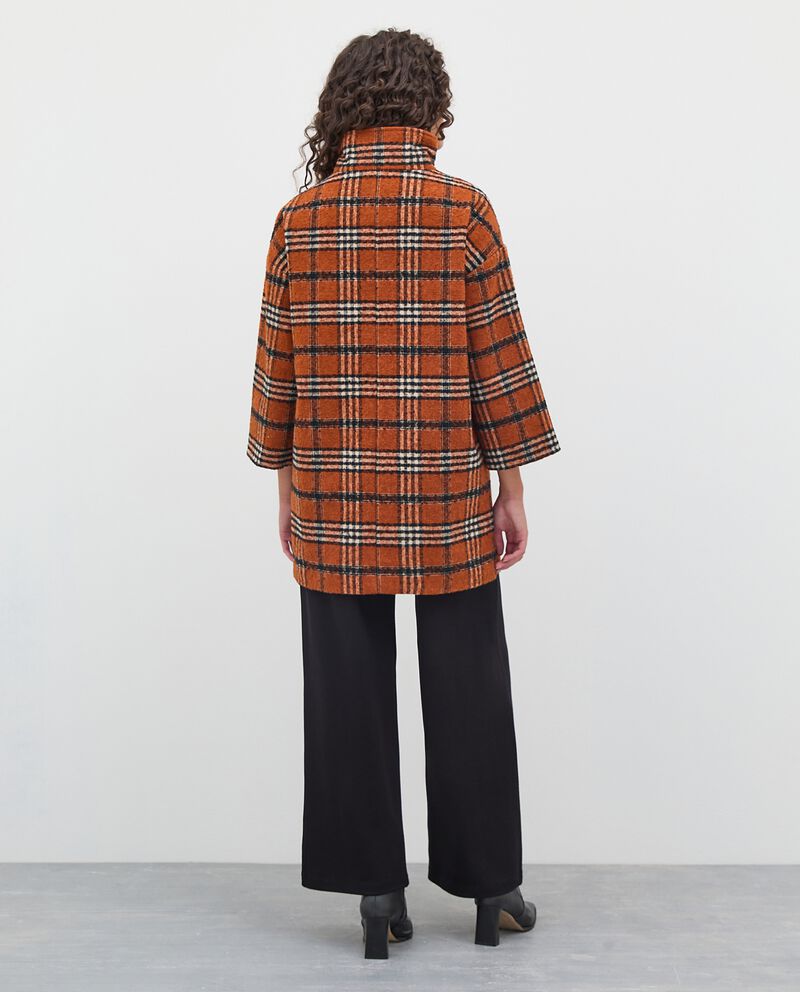 Cappotto in tricot a quadri donna single tile 1 