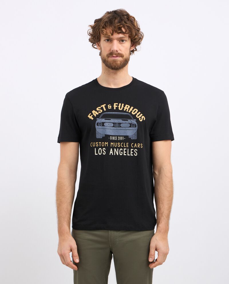 T-shirt in puro cotone con stampa uomo cover
