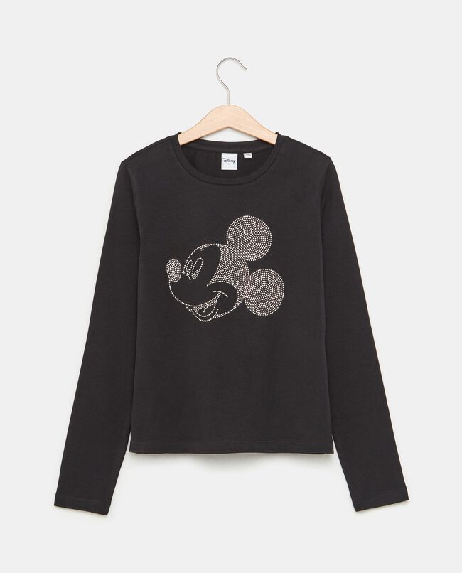 T-shirt Disney in cotone stretch con strass ragazza carousel 0