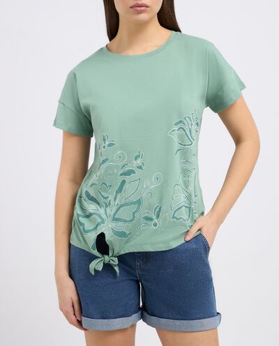 T-shirt in puro cotone biologico con nodo donna detail 2