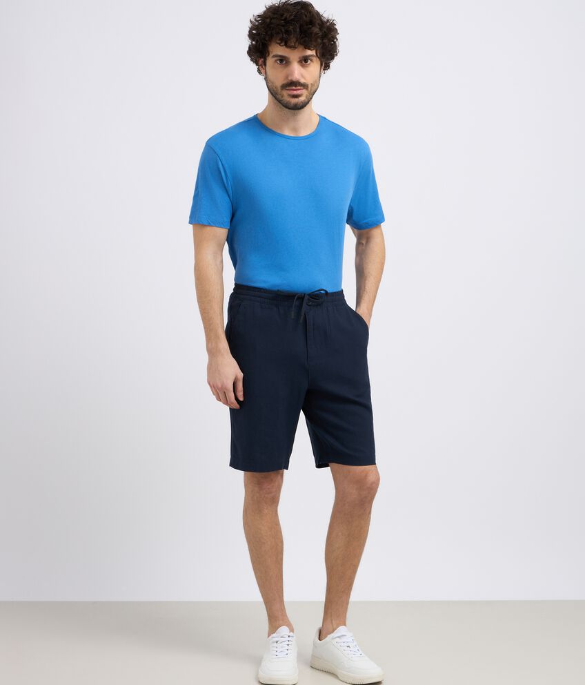 Shorts in misto lino uomo double 1 cotone