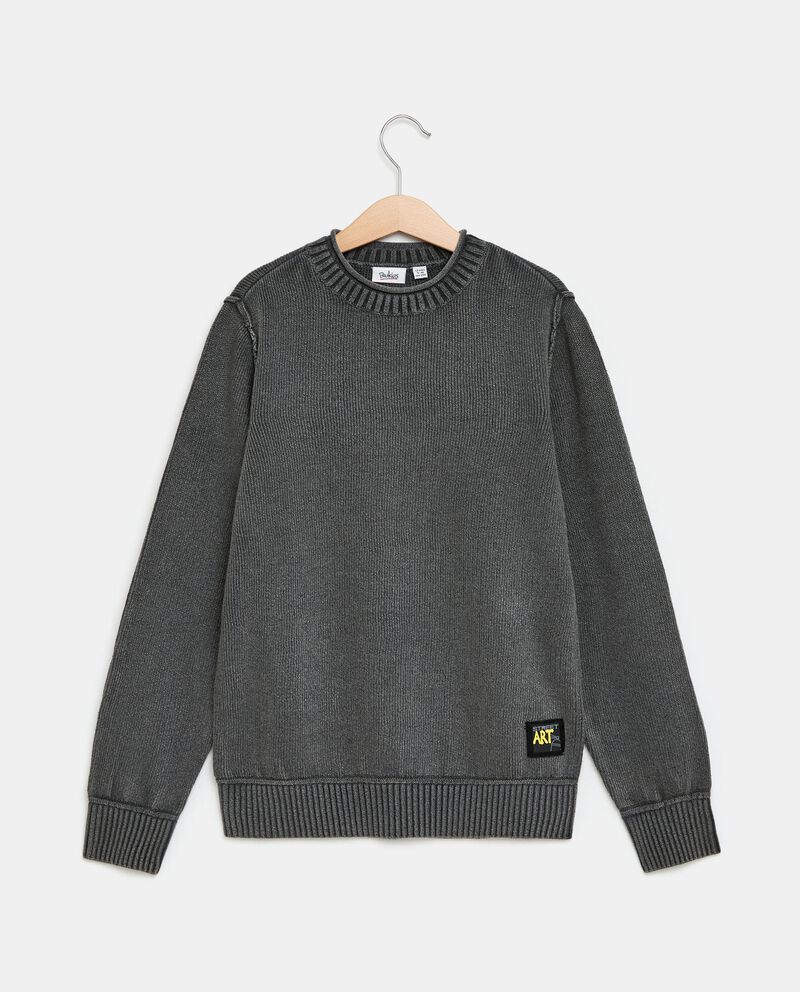Pullover in tricot effetto maltinto in misto cotone ragazzo single tile 0 