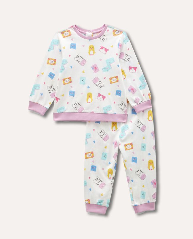 Set pigiama lungo in puro cotone stampato neonata carousel 0