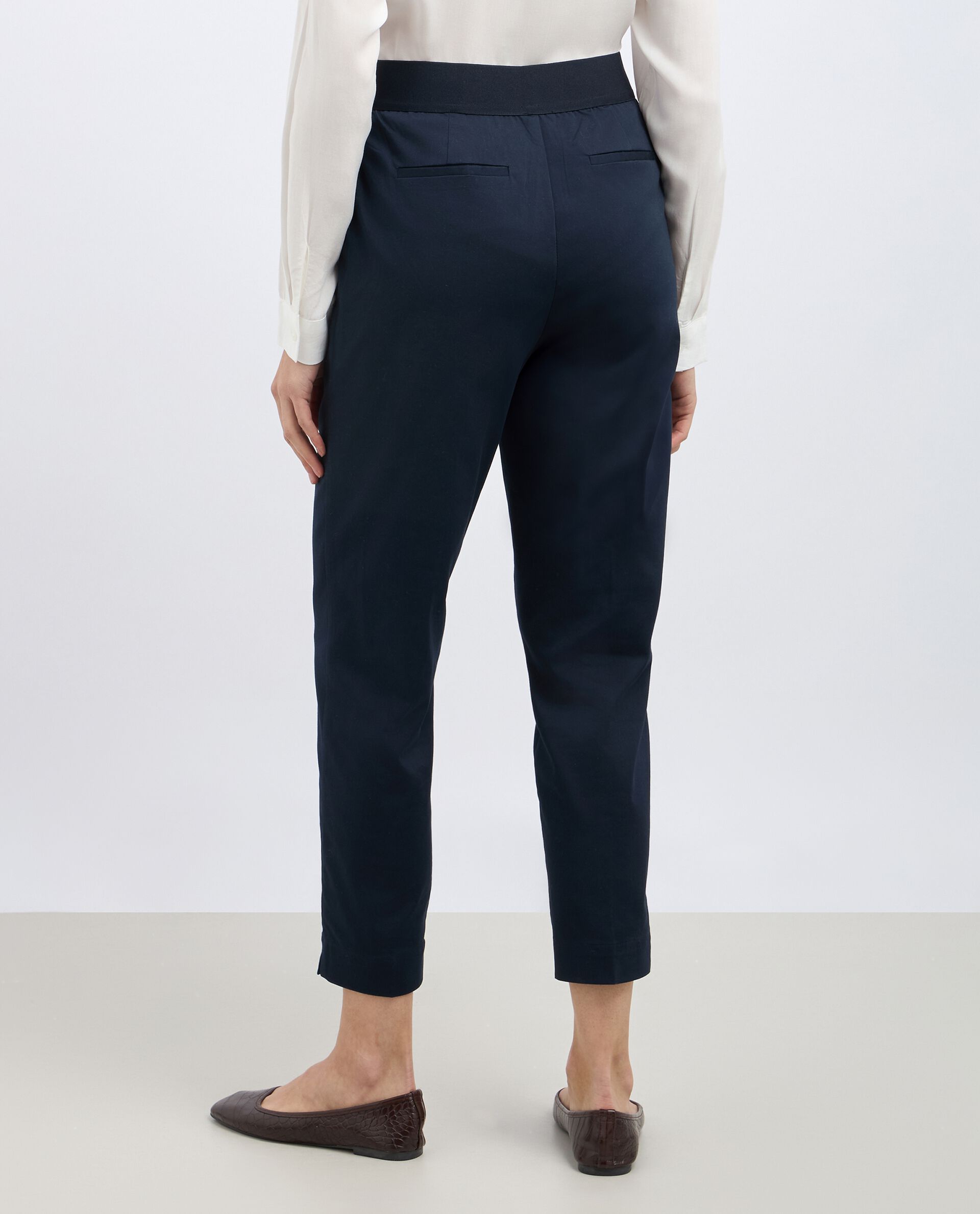 Pantaloni in misto cotone stretch donna