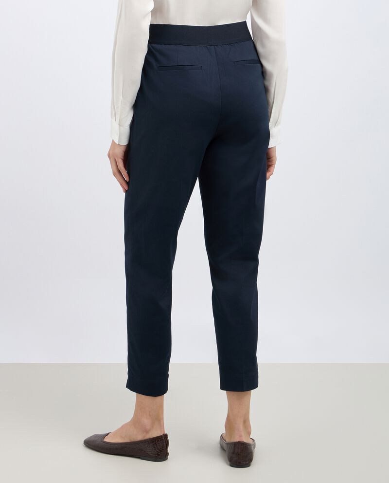 Pantaloni in misto cotone stretch donna single tile 1 cotone