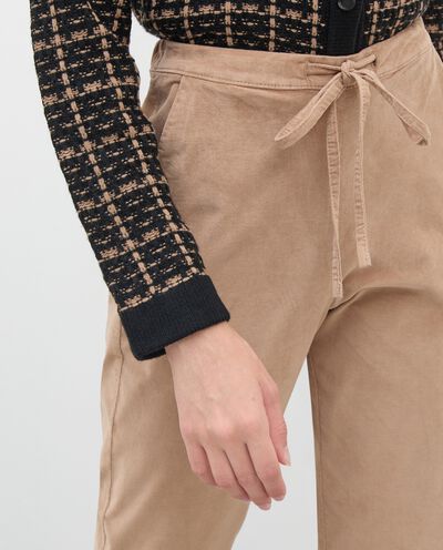 Pantaloni con coulisse in cotone elasticizzato donna detail 2