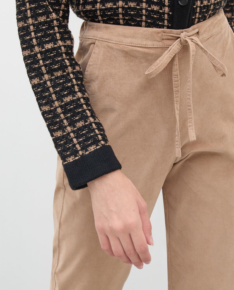 Pantaloni con coulisse in cotone elasticizzato donna single tile 2 cotone