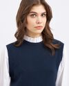 Gilet tricot con inserto blusa donna