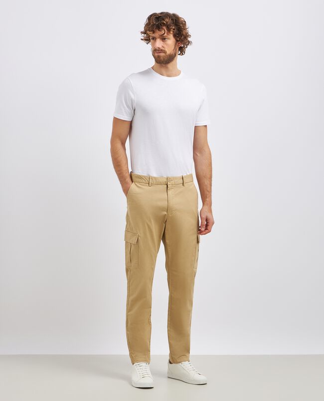 Pantaloni cargo in cotone stretch uomo carousel 0
