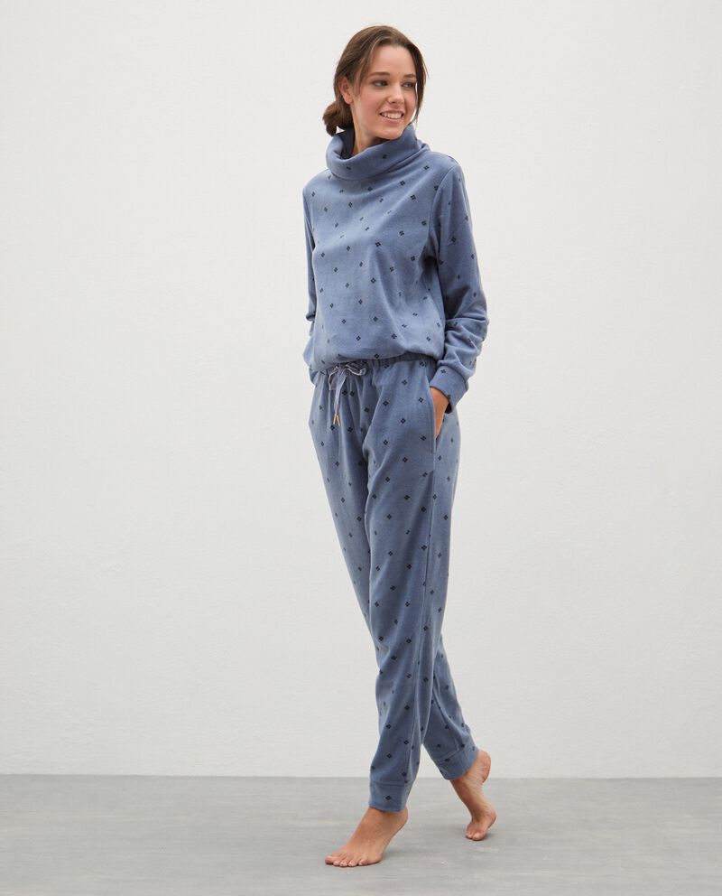 Pantaloni pigiama con mini rombi donna single tile 0 