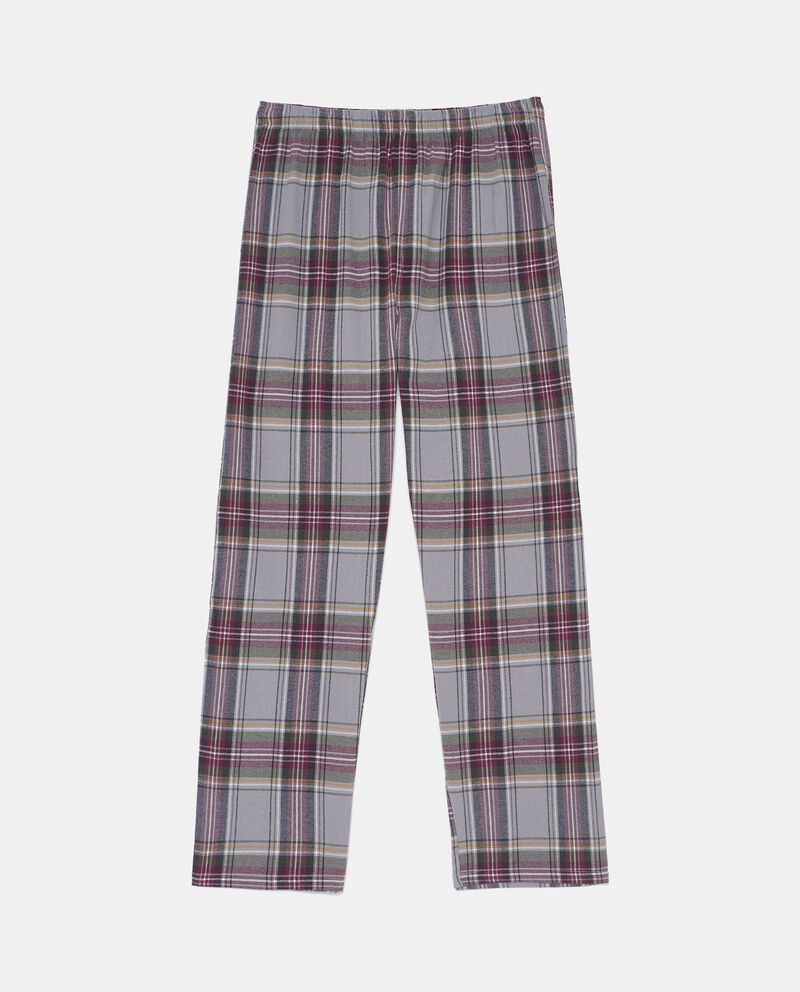 Pantaloni pigiama con motivo a quadri in cotone uomo single tile 0 