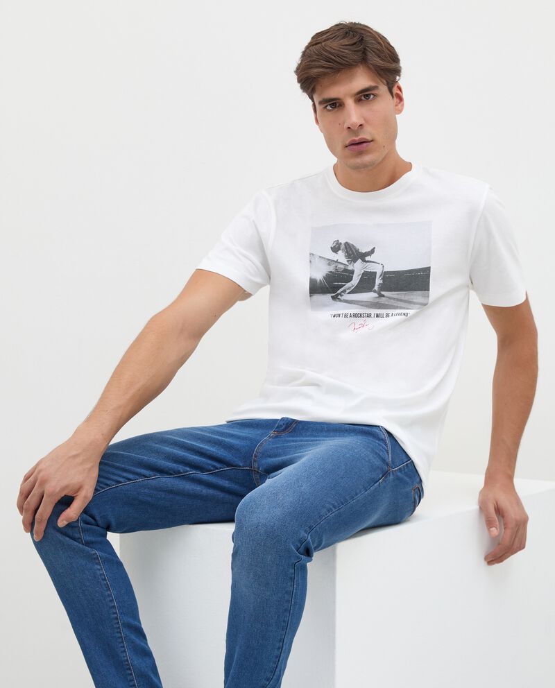 T-shirt in puro cotone con stampa Freddy Mercury uomo single tile 0 