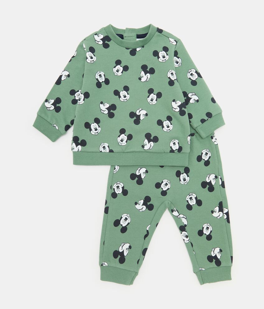 Set felpa e pantaloni con stampa Mickey Mouse in puro cotone neonato double 1 