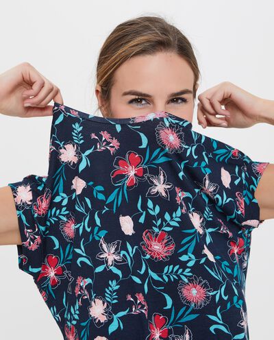 T-shirt viscosa misto elastane con fantasia floreale donna detail 2