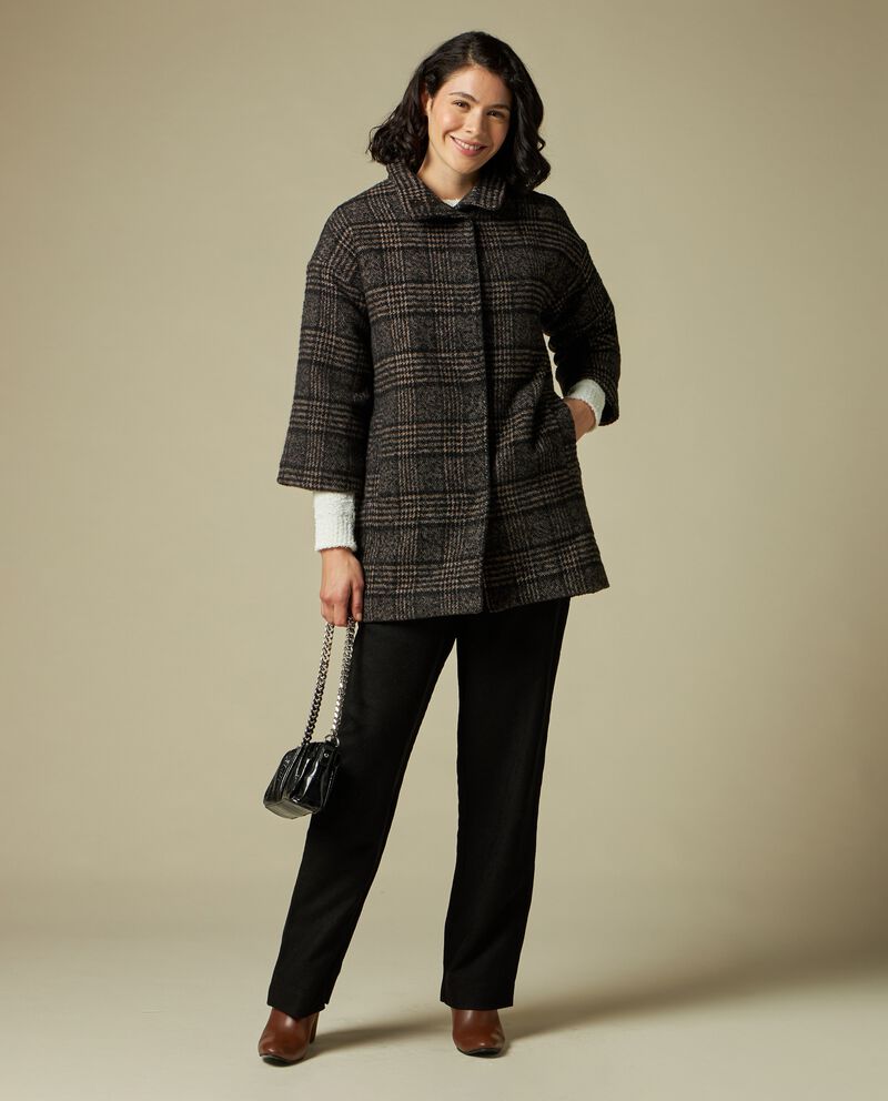 Cappotto misto lana a quadri donna cover