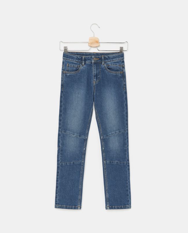 Jeans regular con lavaggio stone misto cotone ragazzo carousel 0