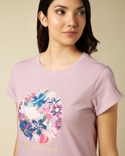 T-shirt in puro cotone con stampa donna detail 2