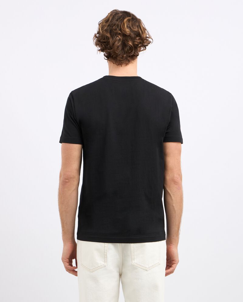 T-shirt in puro cotone con stampa uomodouble bordered 1 cotone