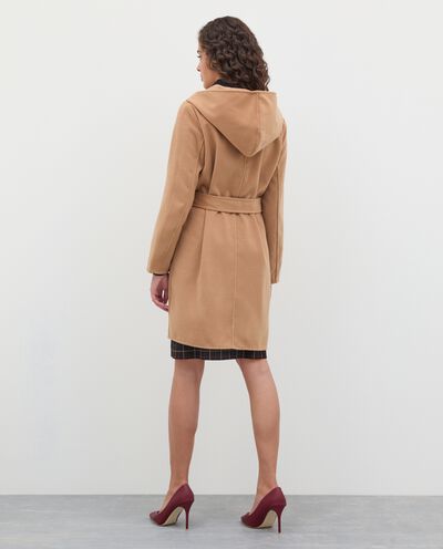 Cappotto lungo con cappuccio donna detail 1