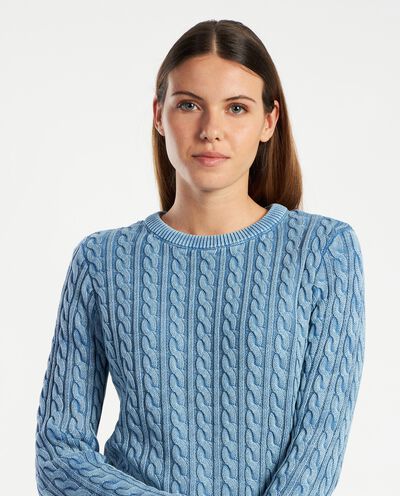 Maglia in tricot di puro cotone a trecce donna detail 2