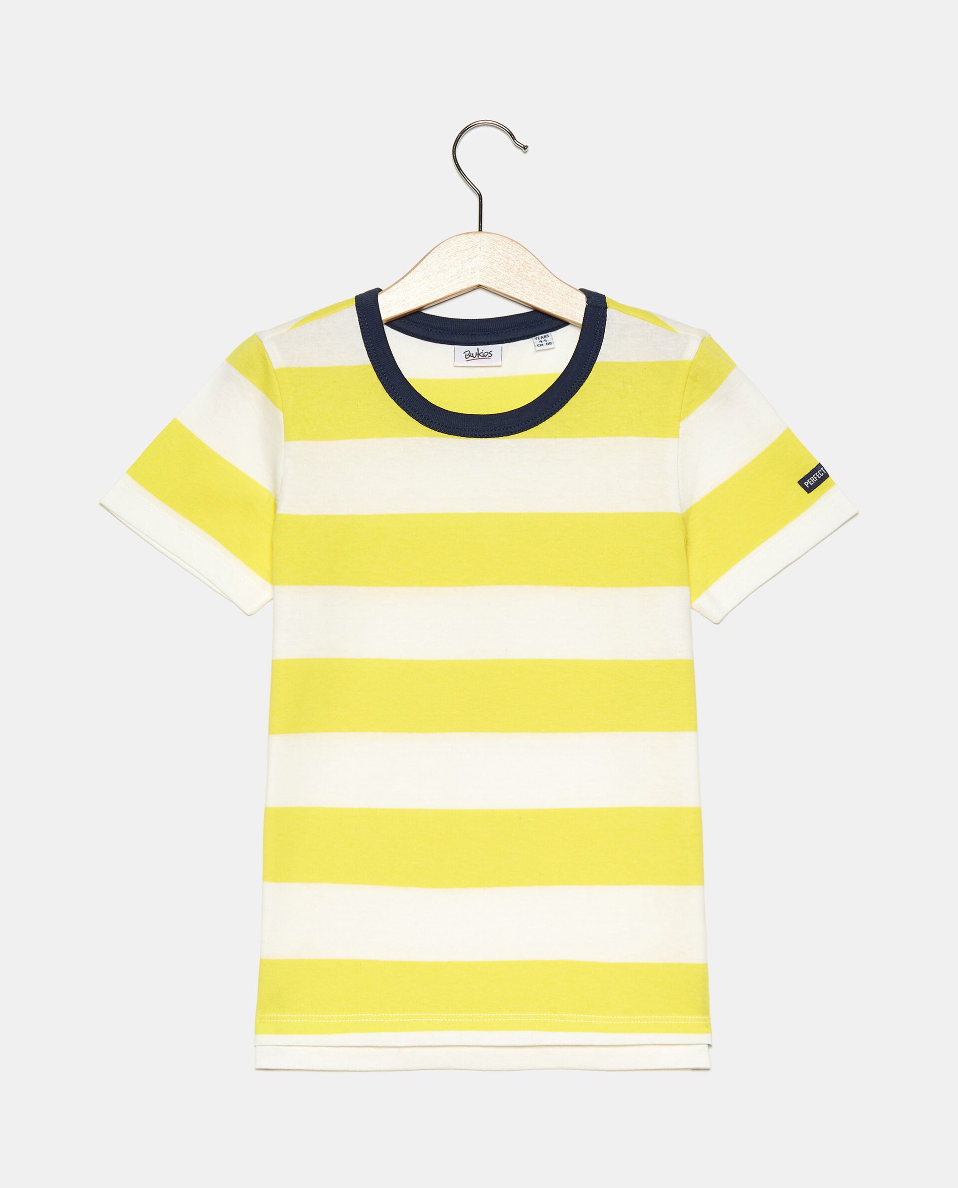 T-shirt rigata tinto filo in cotone organico jersey bambino