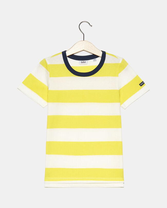 T-shirt rigata tinto filo in cotone organico jersey bambino carousel 0