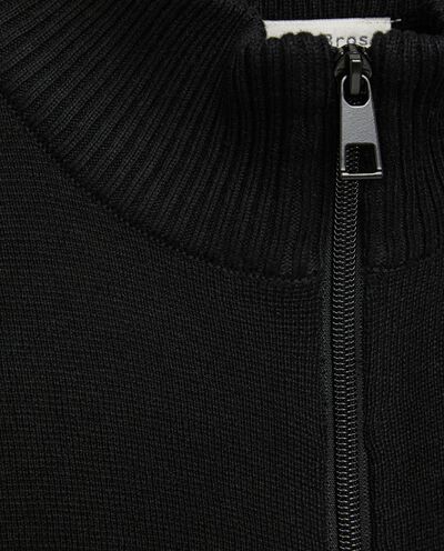 Cardigan full zip a collo alto in misto cotone uomo detail 1