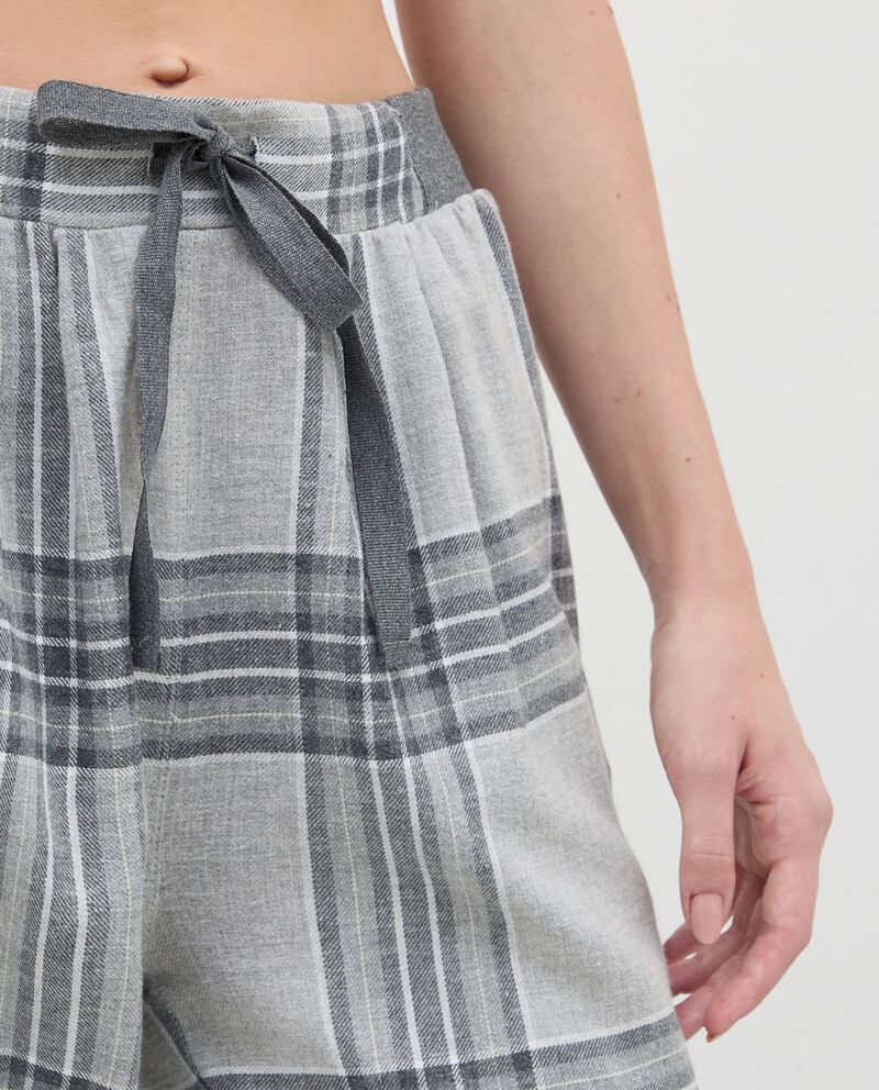 Pantaloni pigiama in flanella di puro cotone donna single tile 2 