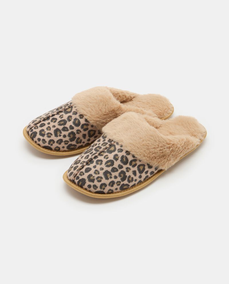 Pantofole leopardate in eco fur donnadouble bordered 0 