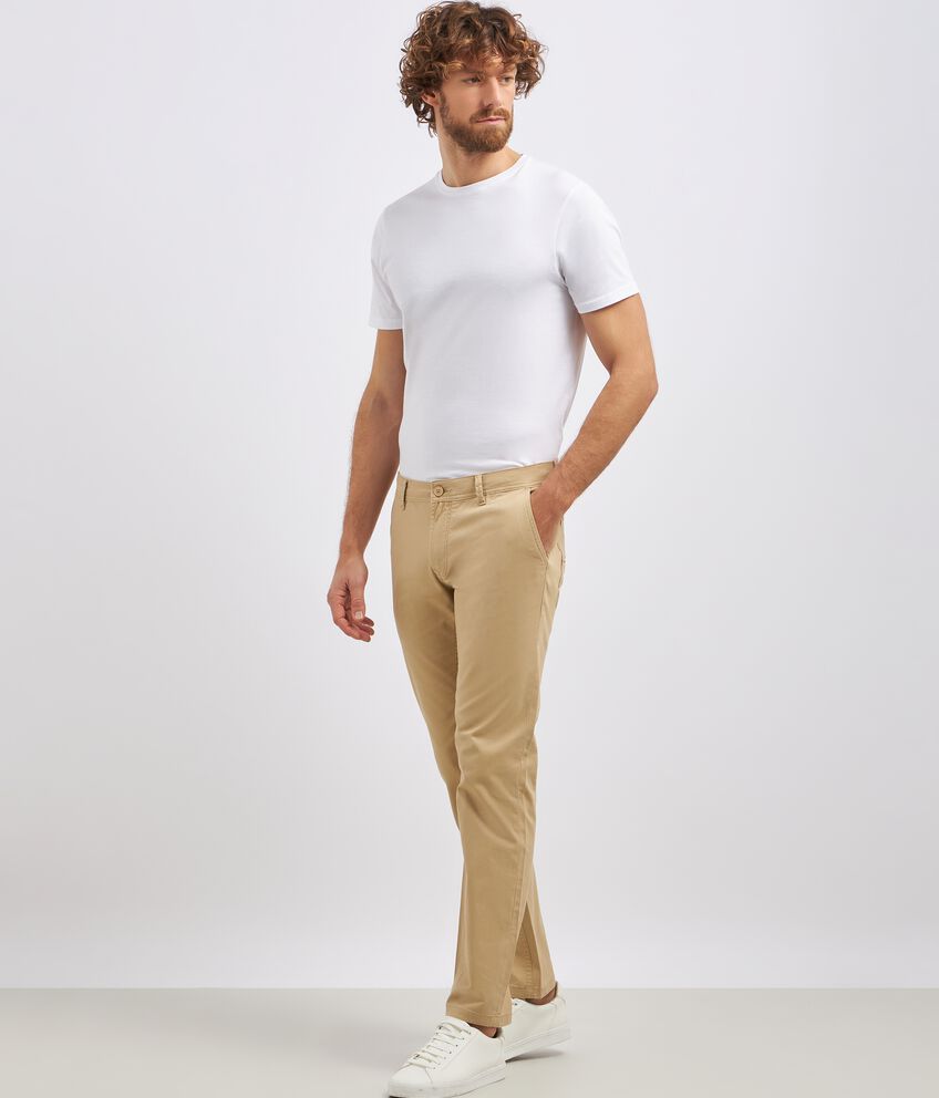 Pantaloni in cotone stretch uomo double 1 cotone
