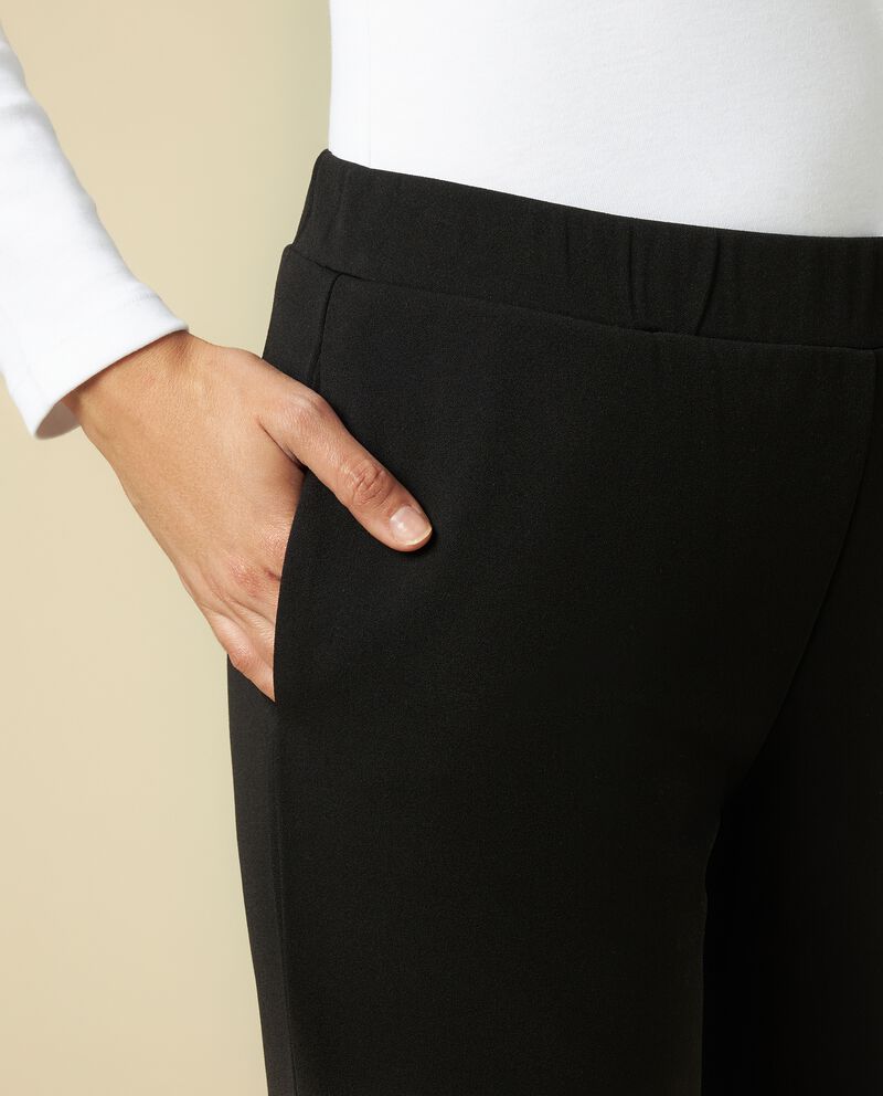 Pantaloni in tessuto crepe elasticizzato donna single tile 2 