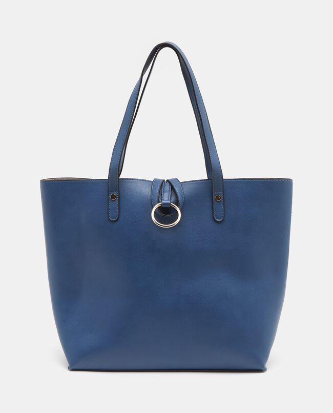 Shopper blu con dettaglio in metallo donna carousel 0