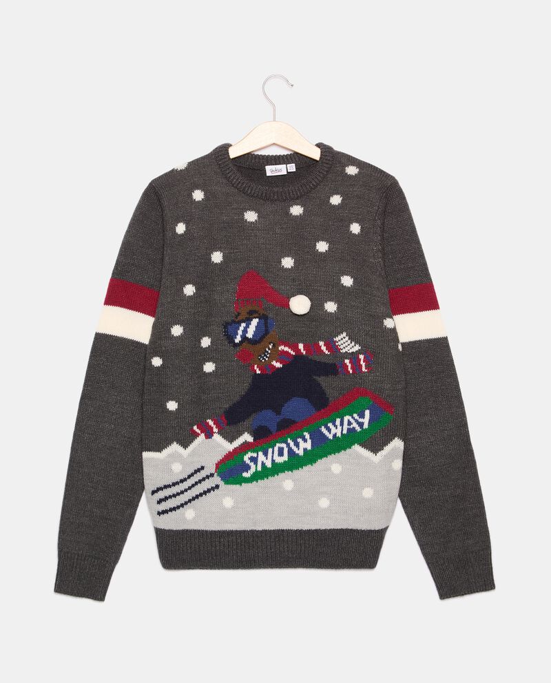 Girocollo tricot con decoro natalizio ragazzo cover